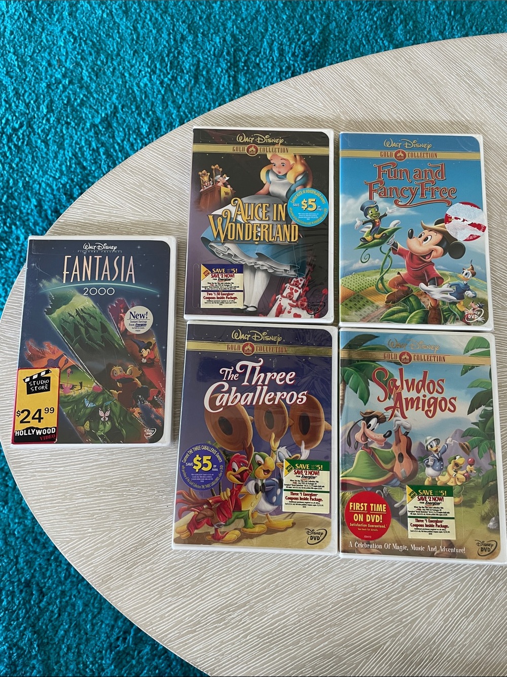 Lot of 4 Disney Classic Collections DVD’s and Fantasia 2000 (New Factory Sealed)
